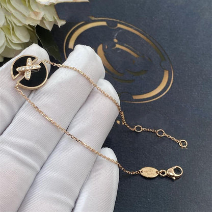 [Super Jewellery]JEUX DE BRACELET ONYX PINK GOLD DIAMOND