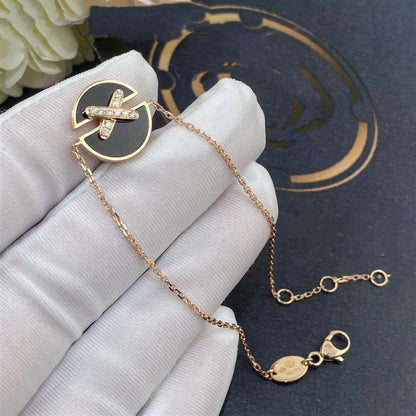 [Super Jewellery]JEUX DE BRACELET ONYX PINK GOLD DIAMOND