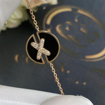 [Super Jewellery]JEUX DE BRACELET ONYX PINK GOLD DIAMOND
