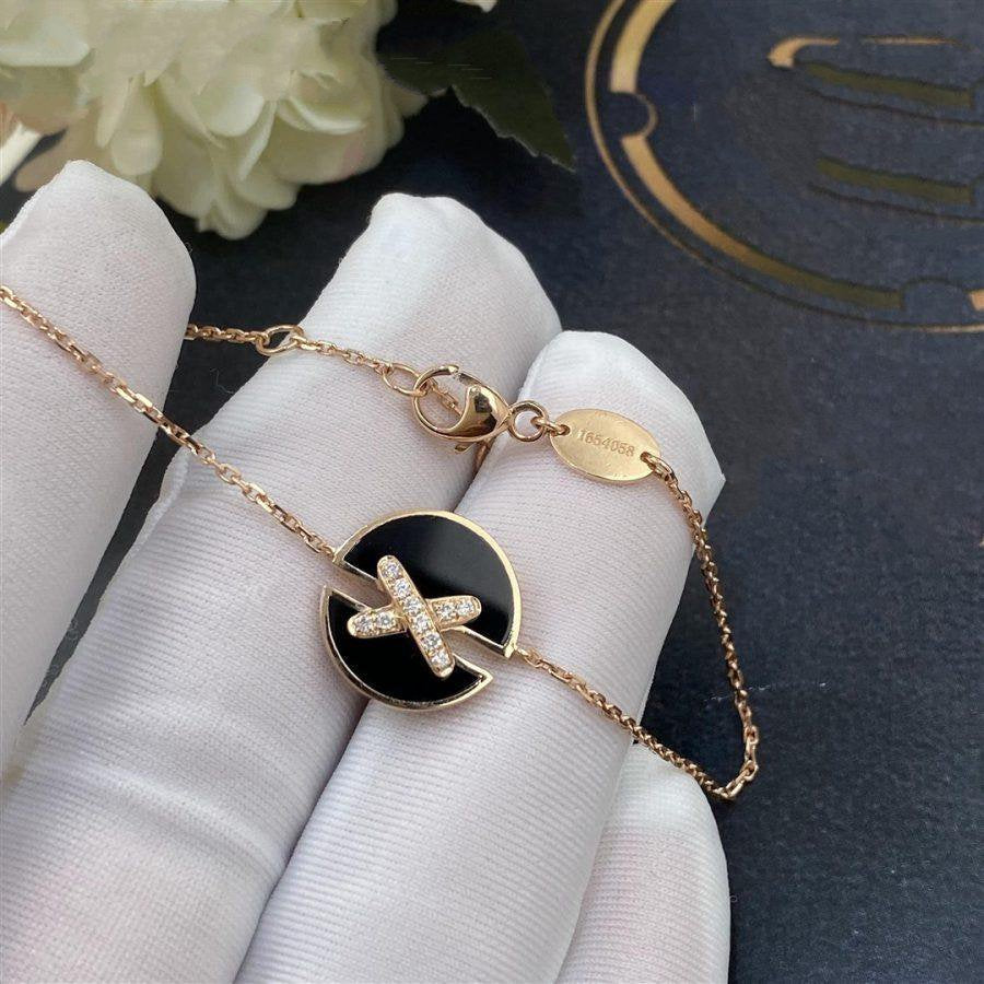 [Super Jewellery]JEUX DE BRACELET ONYX PINK GOLD DIAMOND