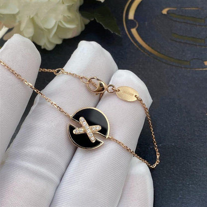 [Super Jewellery]JEUX DE BRACELET ONYX PINK GOLD DIAMOND