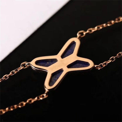 [Super Jewellery]Hollow Design Four-Leaf Clover Flower Shape Bracelet