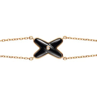 [Super Jewellery]JEUX BRACELET ONYX PINK GOLD 1 DIAMOND