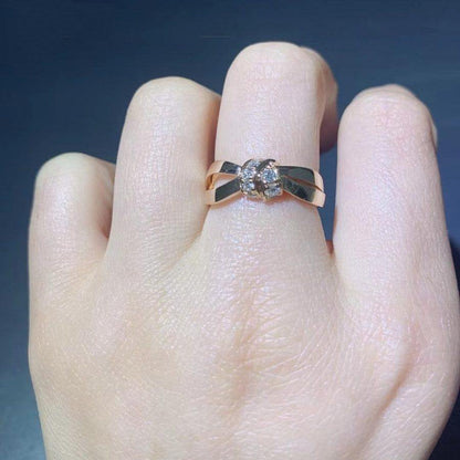 [Super Jewellery]LIENS RING PINK GOLD DIAMOND
