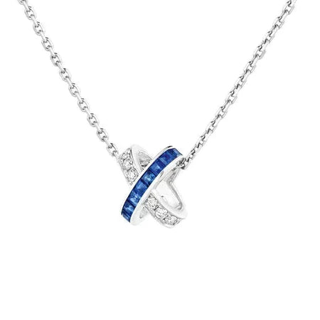[Super Jewellery]LIENS DIAMOND SILVER NECKLACE