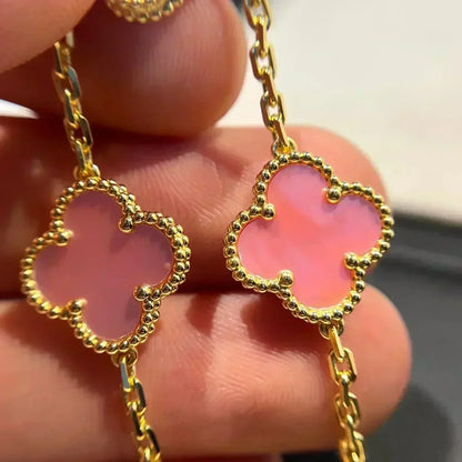 [Super Jewellery] CLOVER 5 MOTIFS  PINK MOP BRACELET COLLECTION