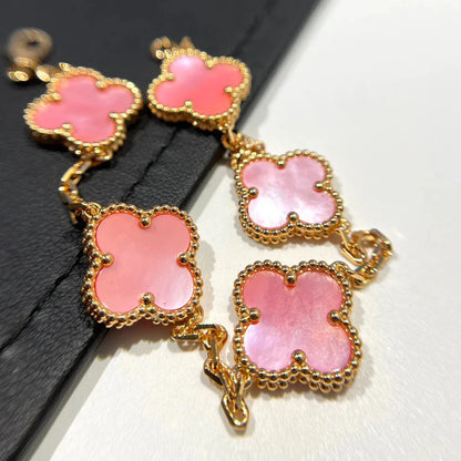 [Super Jewellery] CLOVER 5 MOTIFS  PINK MOP BRACELET COLLECTION