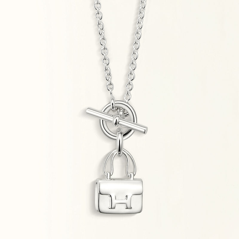 [Super Jewellery]POP H PEDANT SILVER NECKLACE