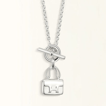 [Super Jewellery]POP H PEDANT SILVER NECKLACE