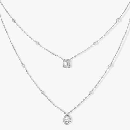 [Super Jewellery]Diamond Necklace My Twin 2 Rows