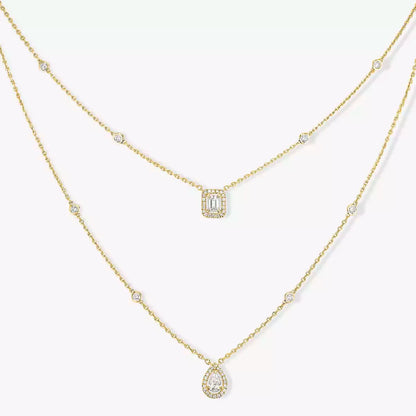 [Super Jewellery]Diamond Necklace My Twin 2 Rows