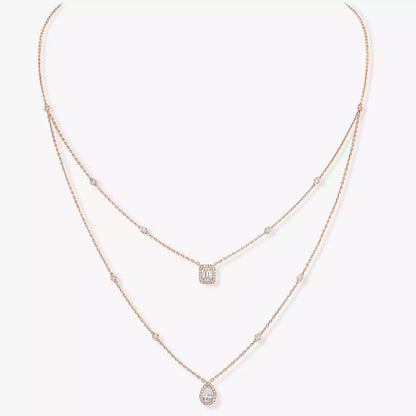 [Super Jewellery]Diamond Necklace My Twin 2 Rows