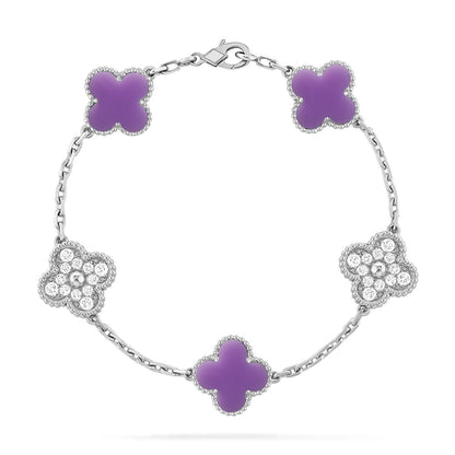 [Super Jewellery]CLOVER 5 MOTIF LIGHT PURPLE BRACELET COLLECTION