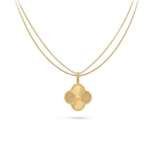 [Super Jewellery]CLOVER 25MM PEDANT NECKLACE GOLD
