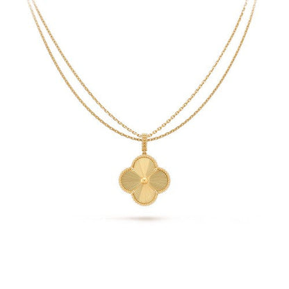 [Super Jewellery]CLOVER 25MM PEDANT NECKLACE GOLD