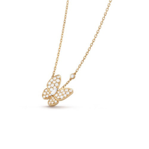 [Super Jewellery]BUTTERFLY DIAMOND NECKLACE