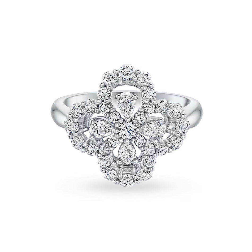 [Super Jewellery]LOOP RING FULL MOTIF DIAMOND 16MM SILVE