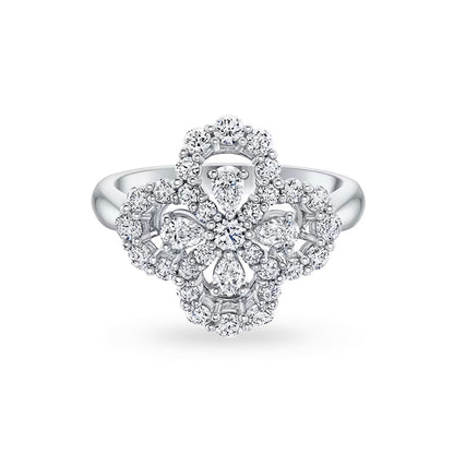 [Super Jewellery]LOOP RING FULL MOTIF DIAMOND 16MM SILVE
