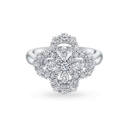 [Super Jewellery]LOOP RING FULL MOTIF DIAMOND 16MM SILVE