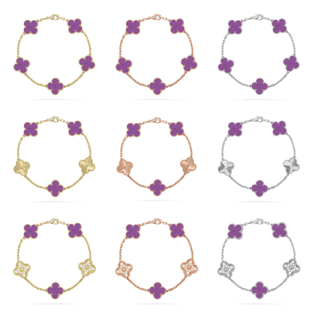 [Super Jewellery] CLOVER 5 MOTIF VIOLET BRACELET COLLECTION