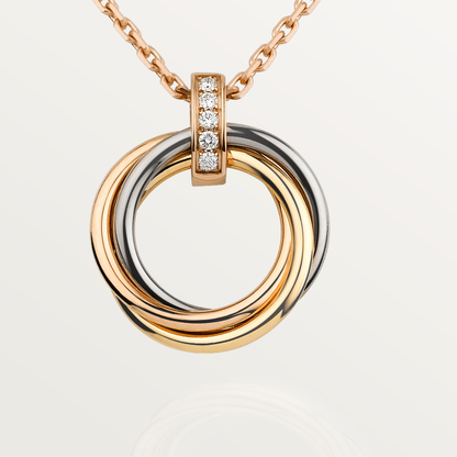 [Super Jewellery]TRINITY NECKLACE GOLD  DIAMONDS
