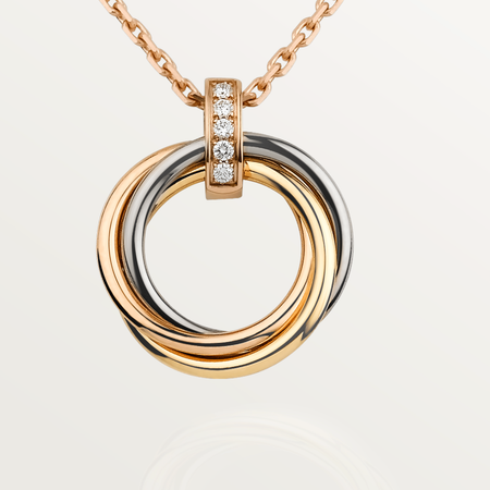 [Super Jewellery]TRINITY NECKLACE GOLD  DIAMONDS