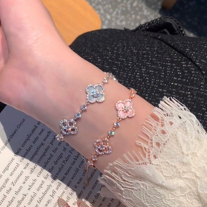 [Super Jewellery]CLOVER 5 MOTIF PINK BLUE RED WHITE BRACELET