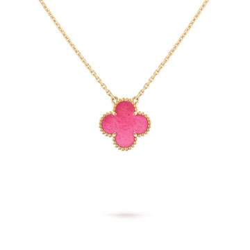 [Super CiCi] NEUE KLEEBALL-HALSKETTE 15 MM ROSA EMAILLE