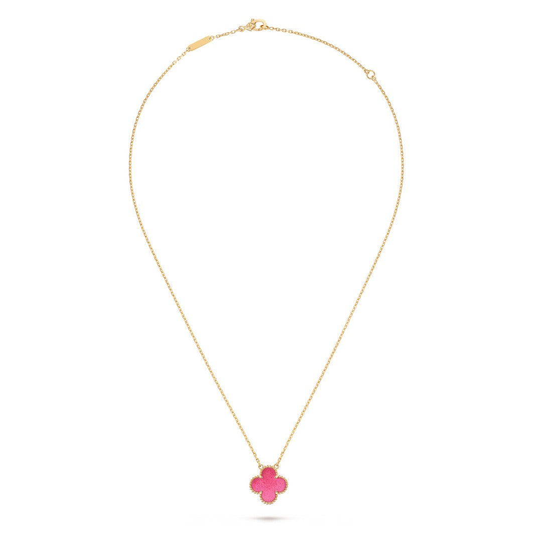 [Super CiCi] NEUE KLEEBALL-HALSKETTE 15 MM ROSA EMAILLE