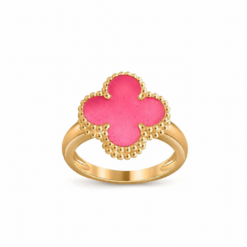 [Super CiCi]NEUE KLEEBATT-RINGE IN ROSA EMAILLE