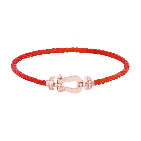 [Super Jewellery]FORCE 10 HALF DIAMOND PINK GOLD RED CORDERI LARGE AND MEDIUM MODEL