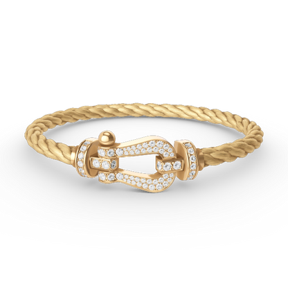 [Super Jewellery]FORCE LARGE HORSESHOE FULL DIAMOND BRACELET GOLD
