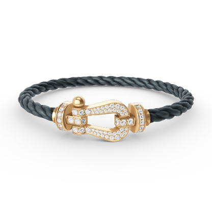 [Super Jewellery]FORCE LARGE HORSESHOE FULL DIAMOND BRACELET GOLD