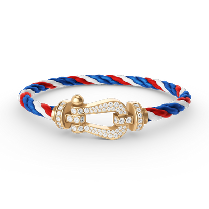 [Super Jewellery]FORCE LARGE HORSESHOE FULL DIAMOND BRACELET GOLD