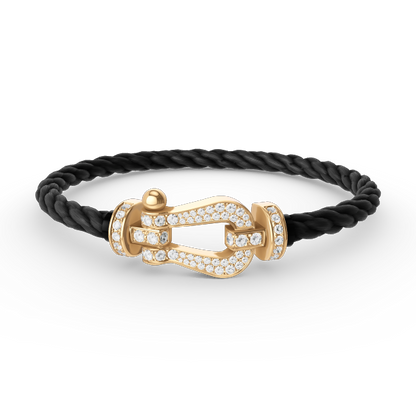 [Super Jewellery]FORCE LARGE HORSESHOE FULL DIAMOND BRACELET GOLD