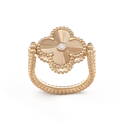 [Super Jewellery]CLOVER RIVERSIBLE PINK GOLD RING