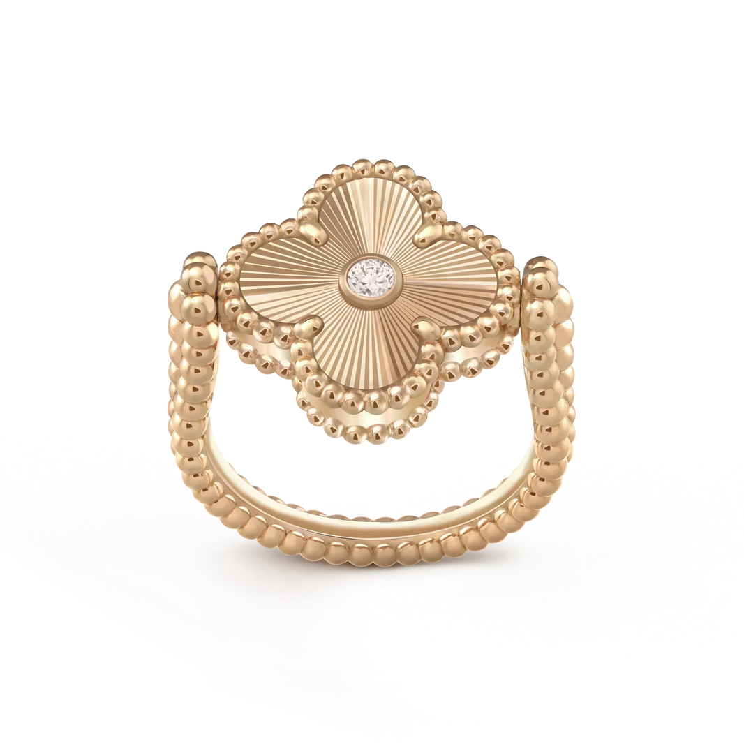[Super Jewellery]CLOVER RIVERSIBLE ROSE GOLD RING