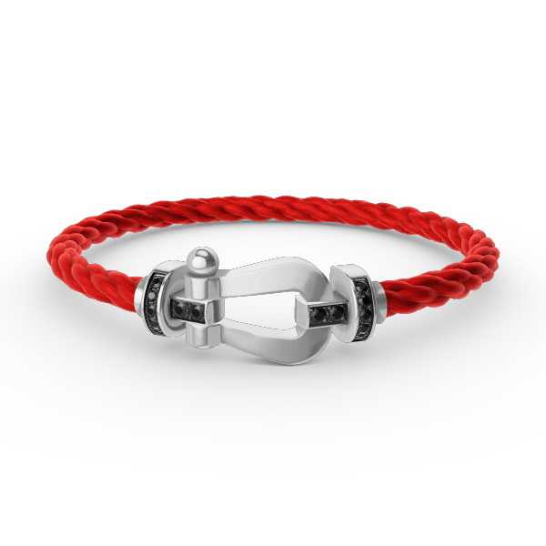[Super Jewellery]FORCE LARGE HORSESHOE BLACK DIAMOND BRACELET SILVER