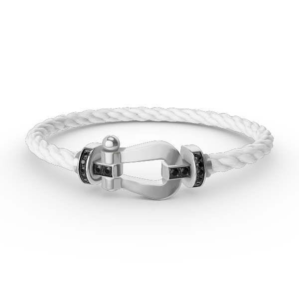 [Super Jewellery]FORCE LARGE HORSESHOE BLACK DIAMOND BRACELET SILVER