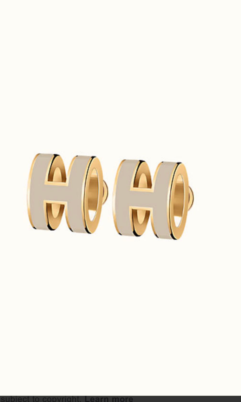 [Super Jewellery]MINI POP H GOLD EARRINGS GREY