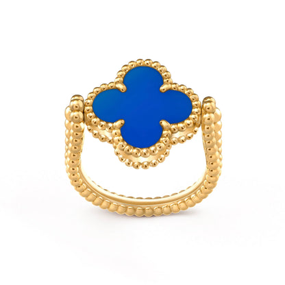 [Super Jewellery]CLOVER RIVERSIBLE BLUE AGATE RING