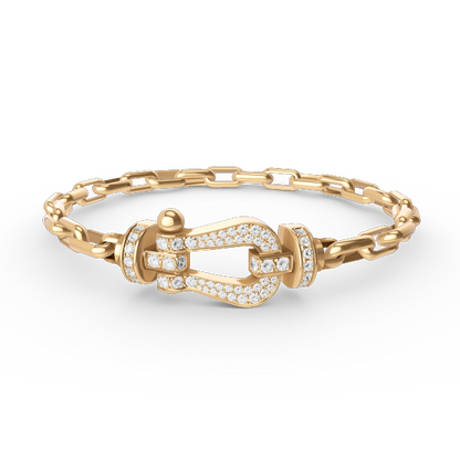 [Super Jewellery]FORCE LARGE HORSESHOE CLASP  METAL BRACELET