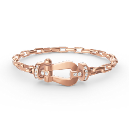 [Super Jewellery]FORCE LARGE HORSESHOE CLASP  METAL BRACELET