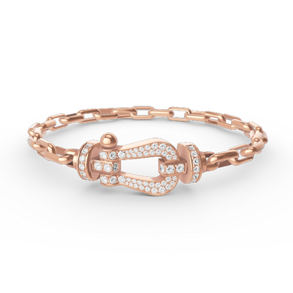 [Super Jewellery]FORCE LARGE HORSESHOE CLASP  METAL BRACELET