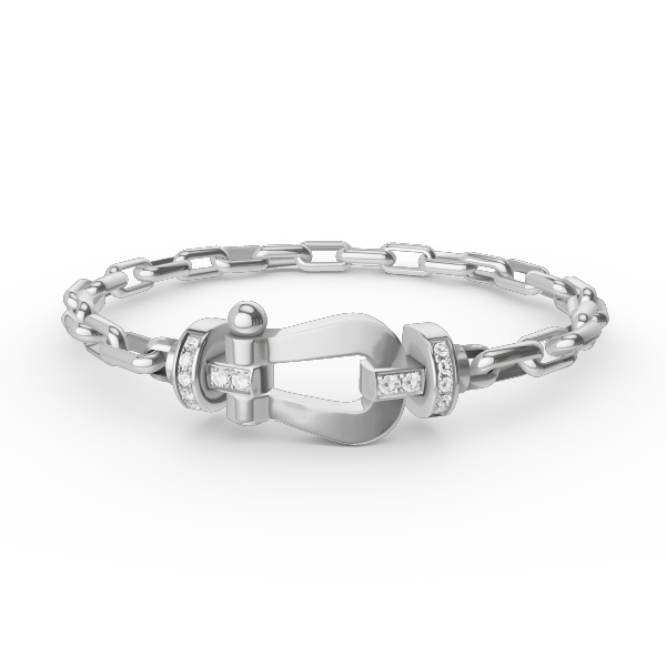 [Super Jewellery]FORCE LARGE HORSESHOE CLASP  METAL BRACELET