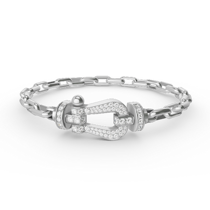 [Super Jewellery]FORCE LARGE HORSESHOE CLASP  METAL BRACELET