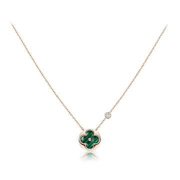 [Super CiCi ]SUN ANHÄNGER ROSÉGOLD 1 DIAMANT HALSKETTE
