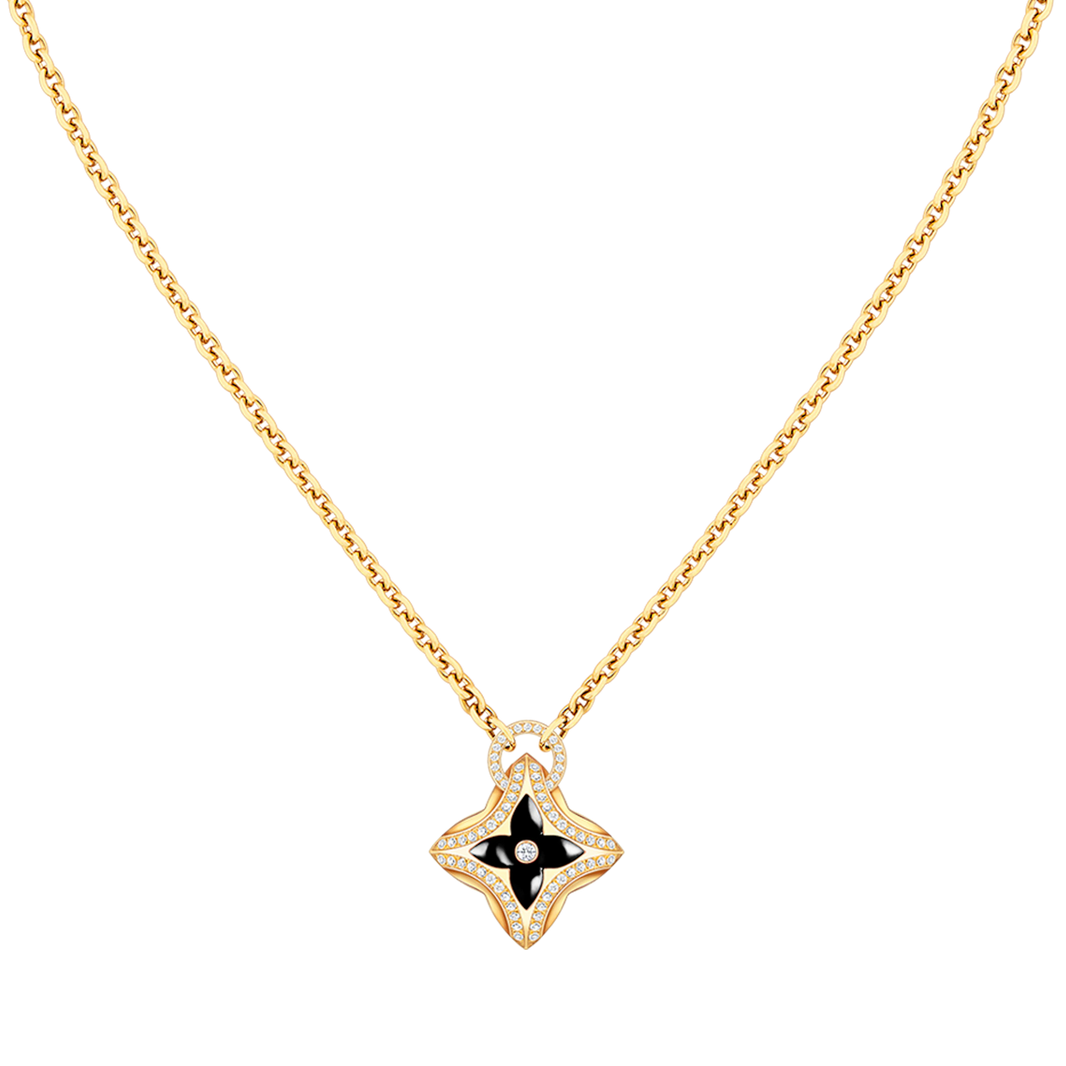 [Super Jewellery]STAR PEDANT PINK GOLD DIAMOND NECKLACE