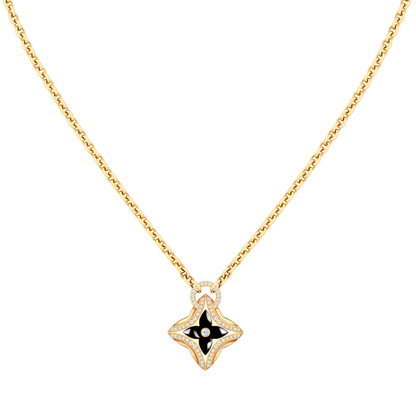 [Super Jewellery]STAR PEDANT PINK GOLD DIAMOND NECKLACE