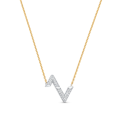 [Super Jewellery]VOLT SILVER DIAMOND PEDANT NECKLACE